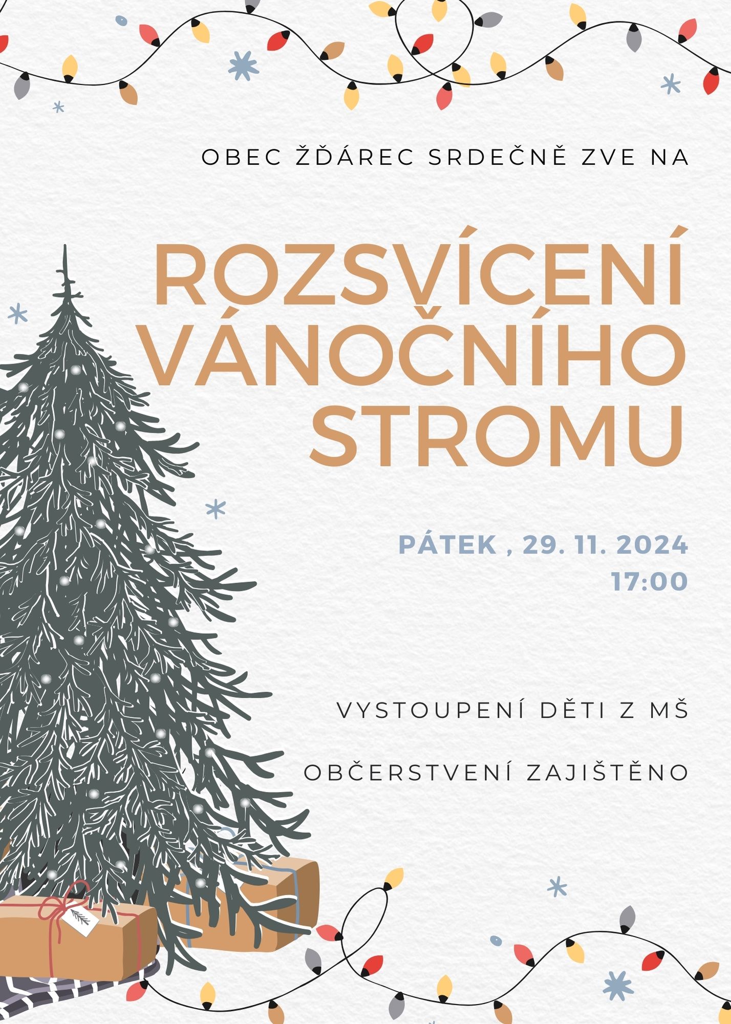 Obec Žďárec - Rozsvícení vánočního stromu